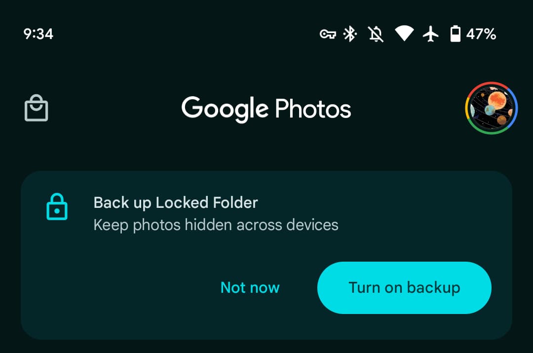 Google Photos Locked Folder sync