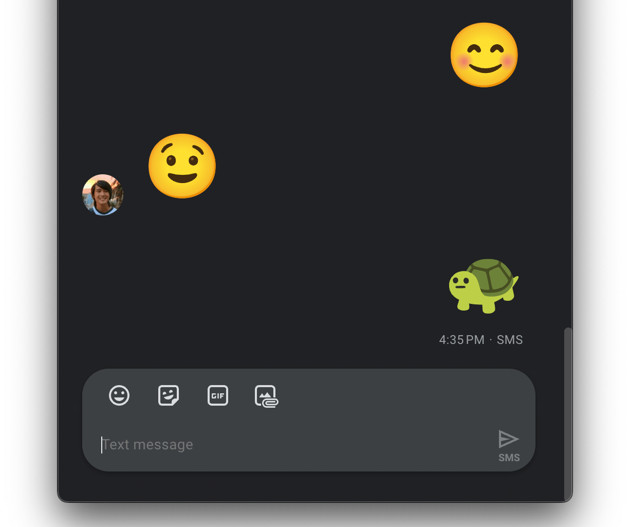 Google Messages web emoji