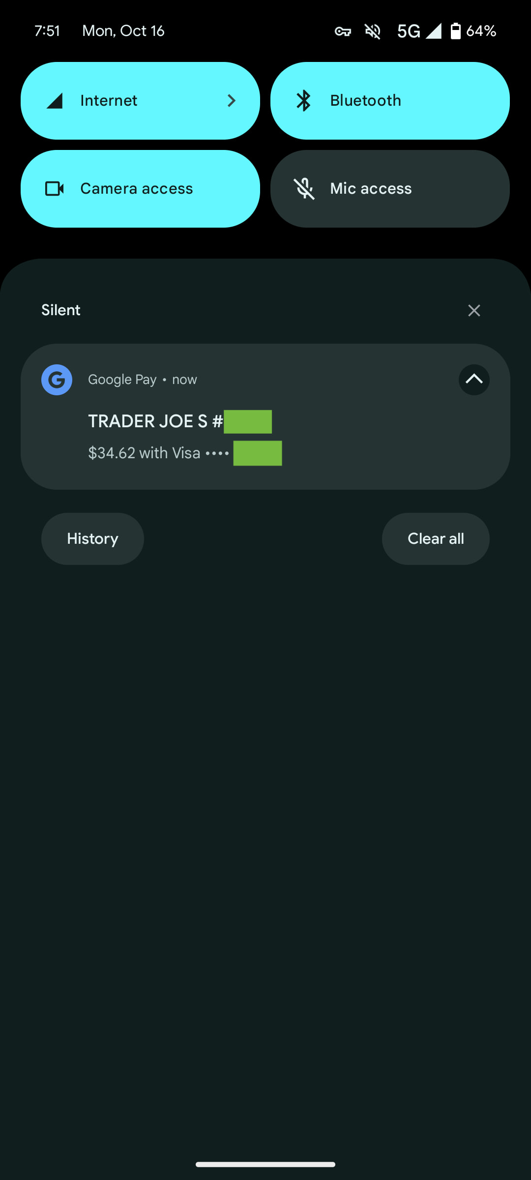 Google Wallet notifications