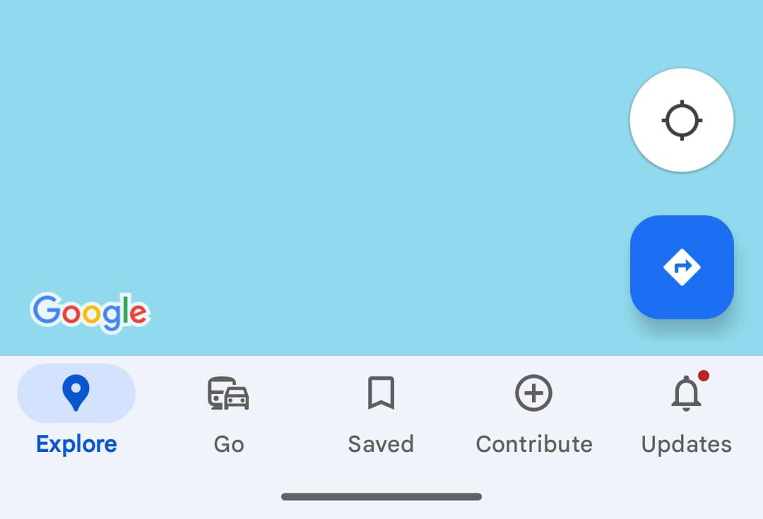 Google Maps bottom bar