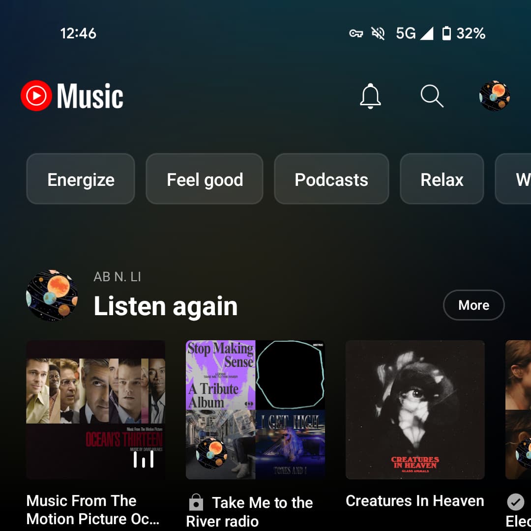 YouTube Music notifications