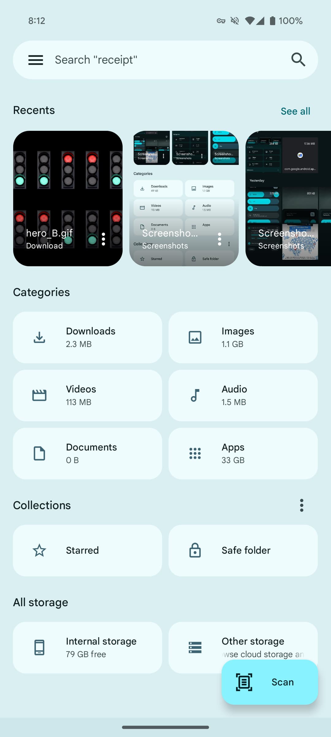 Google Files Recents