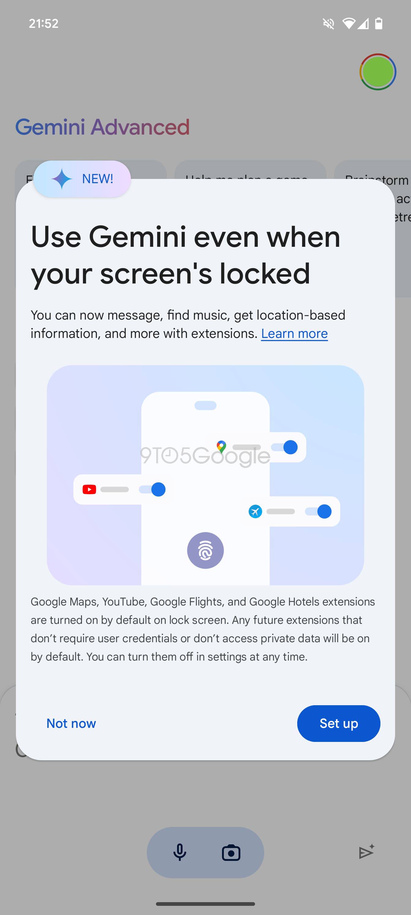 Google might let you talk to Gemini Live in the background 4 gemini lockscreen a