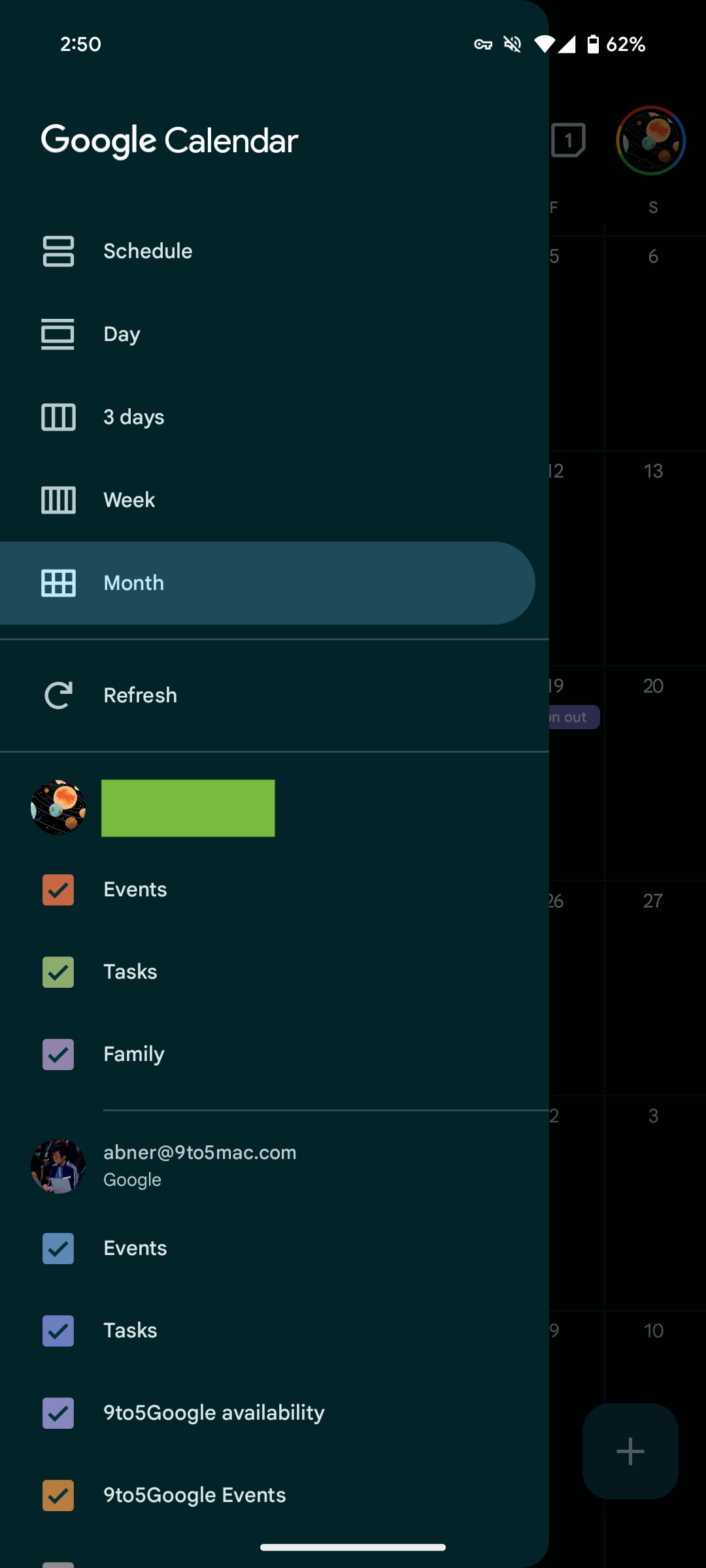 Google navigation drawers