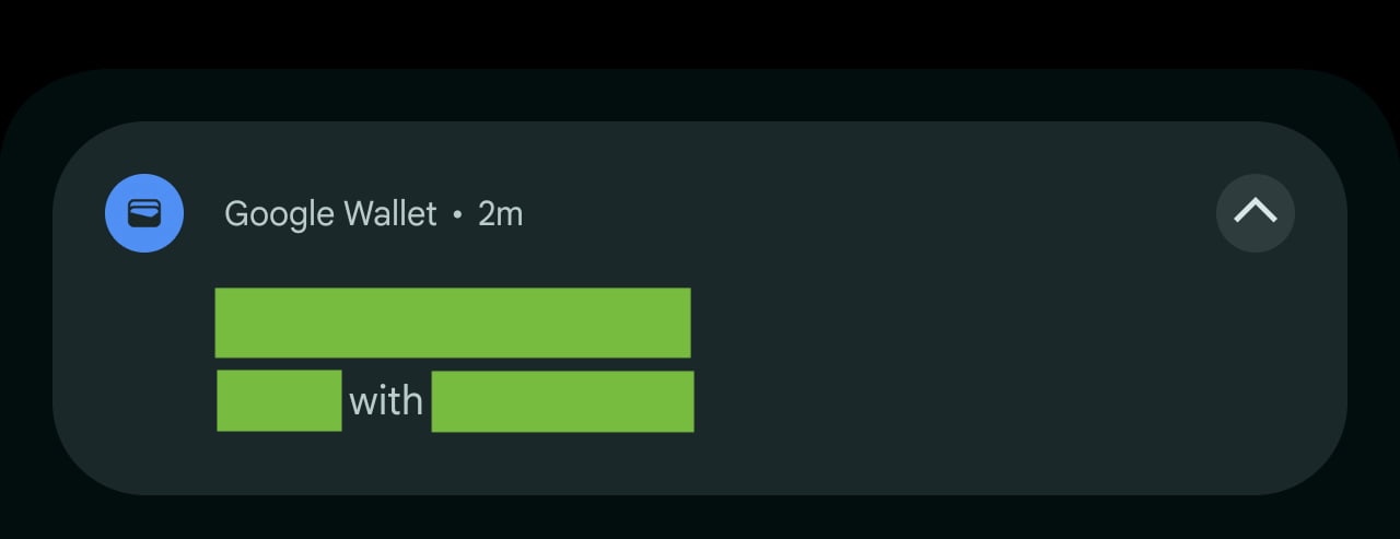 Google Wallet purchase notification