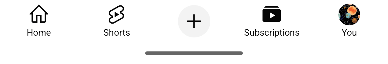 YouTube bottom bar update