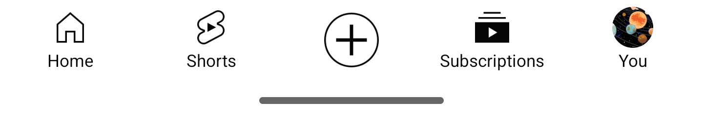 YouTube bottom bar update