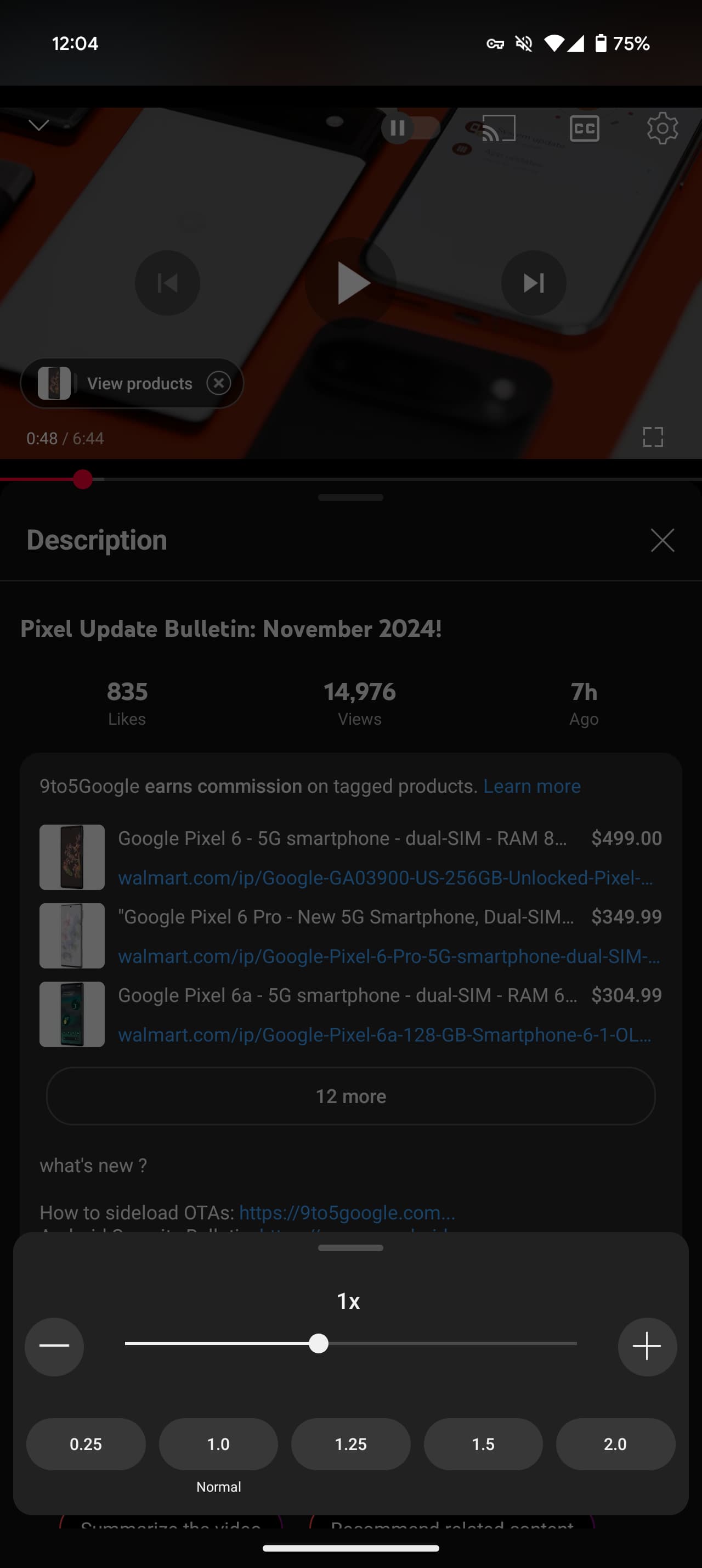 YouTube playback speed redesign