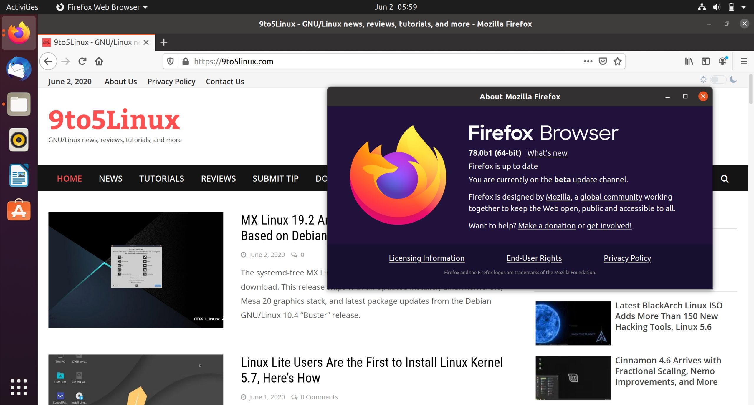 Mozilla Firefox 78 Enters Beta with Updated Minimal Linux
