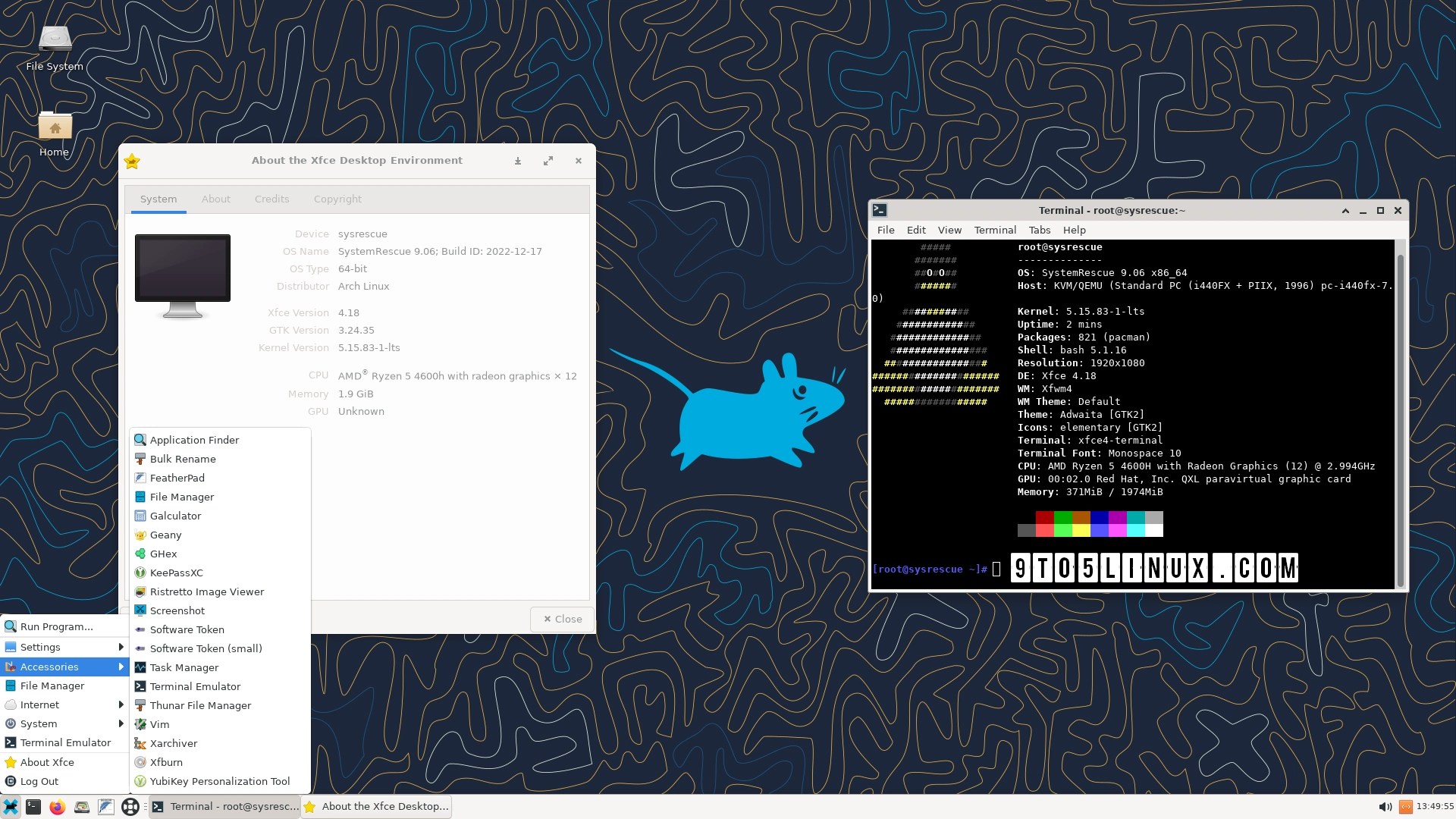 Arch LinuxBased SystemRescue 9.06 Toolkit Adds Xfce 4.18 and New