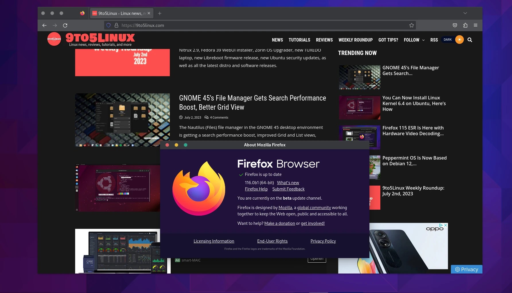 Firefox 116 Beta Brings Quick Actions in Address Bar, Improves Wayland