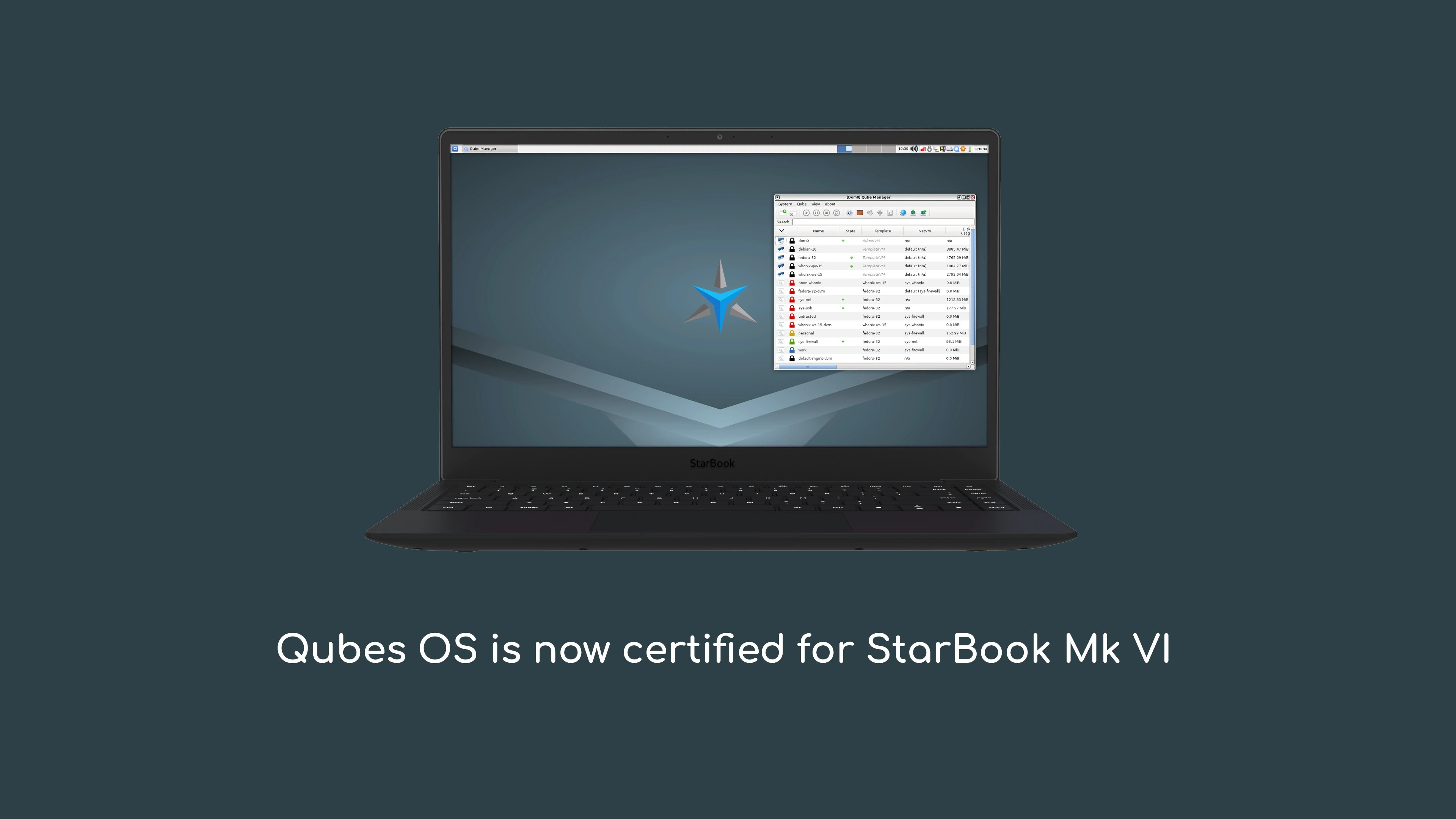 SecurityOriented Qubes OS Is Now PreInstalled on StarBook Mk VI Linux