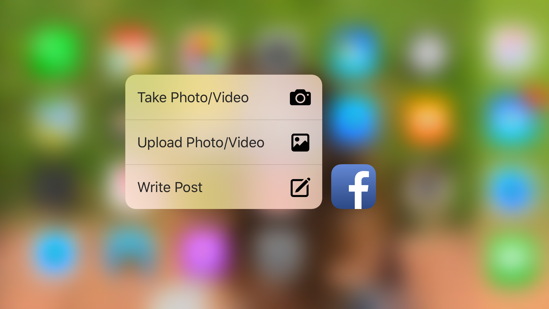Facebook adds 3D Touch Quick Actions for posting photos