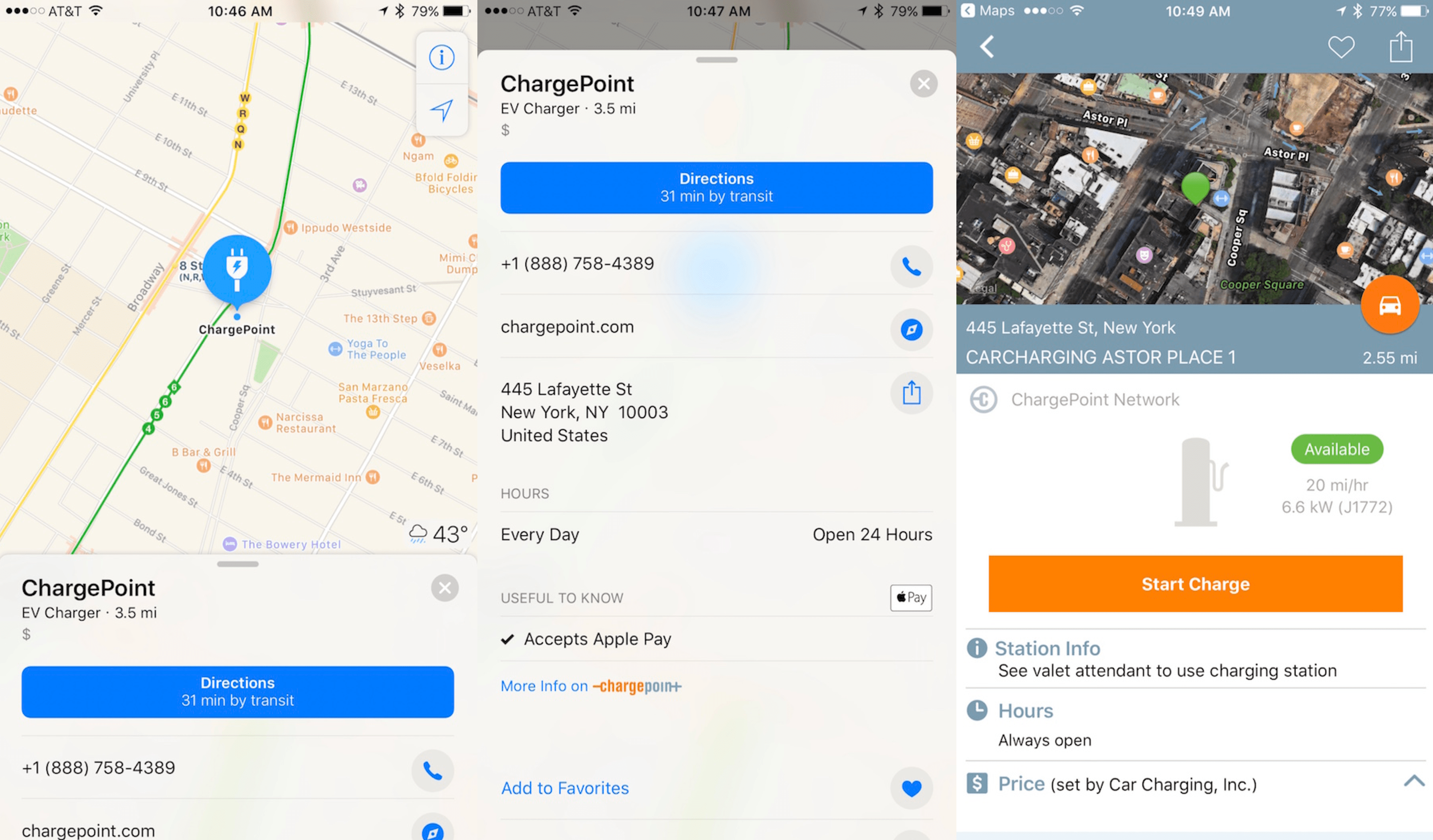 Apple Maps now lists ChargePoint EV stations, links to initiate