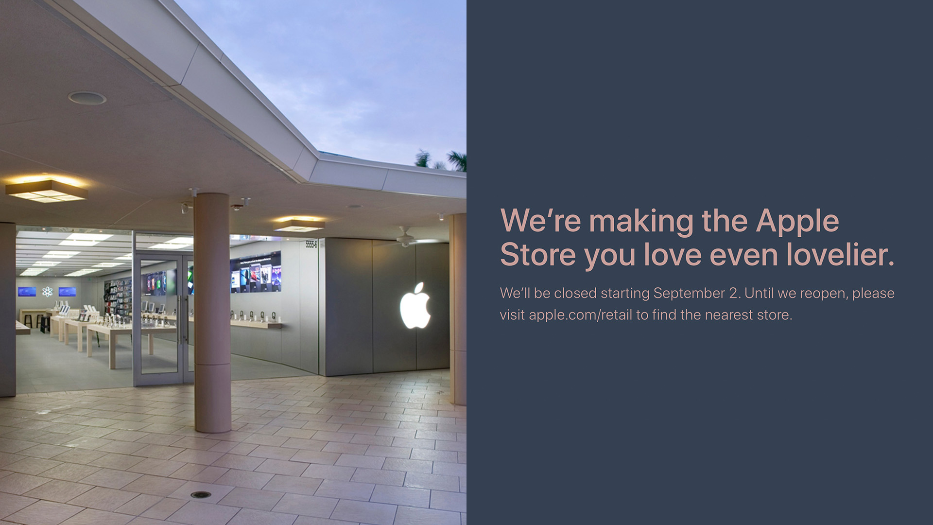 Renovations set to begin September 2nd at Apple's retail store in