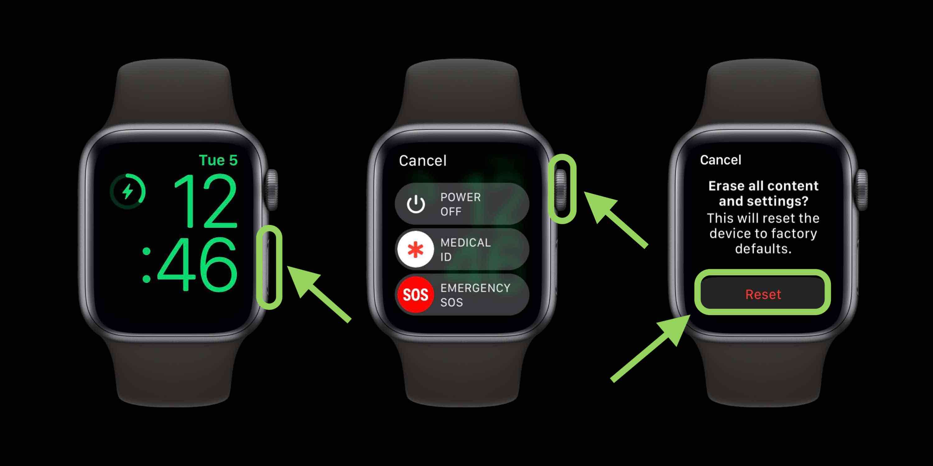 Hard restart on apple watch
