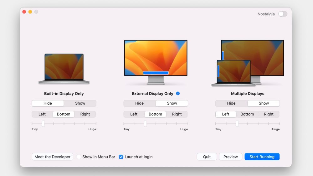This Mac app lets you link different Dock settings to different display
