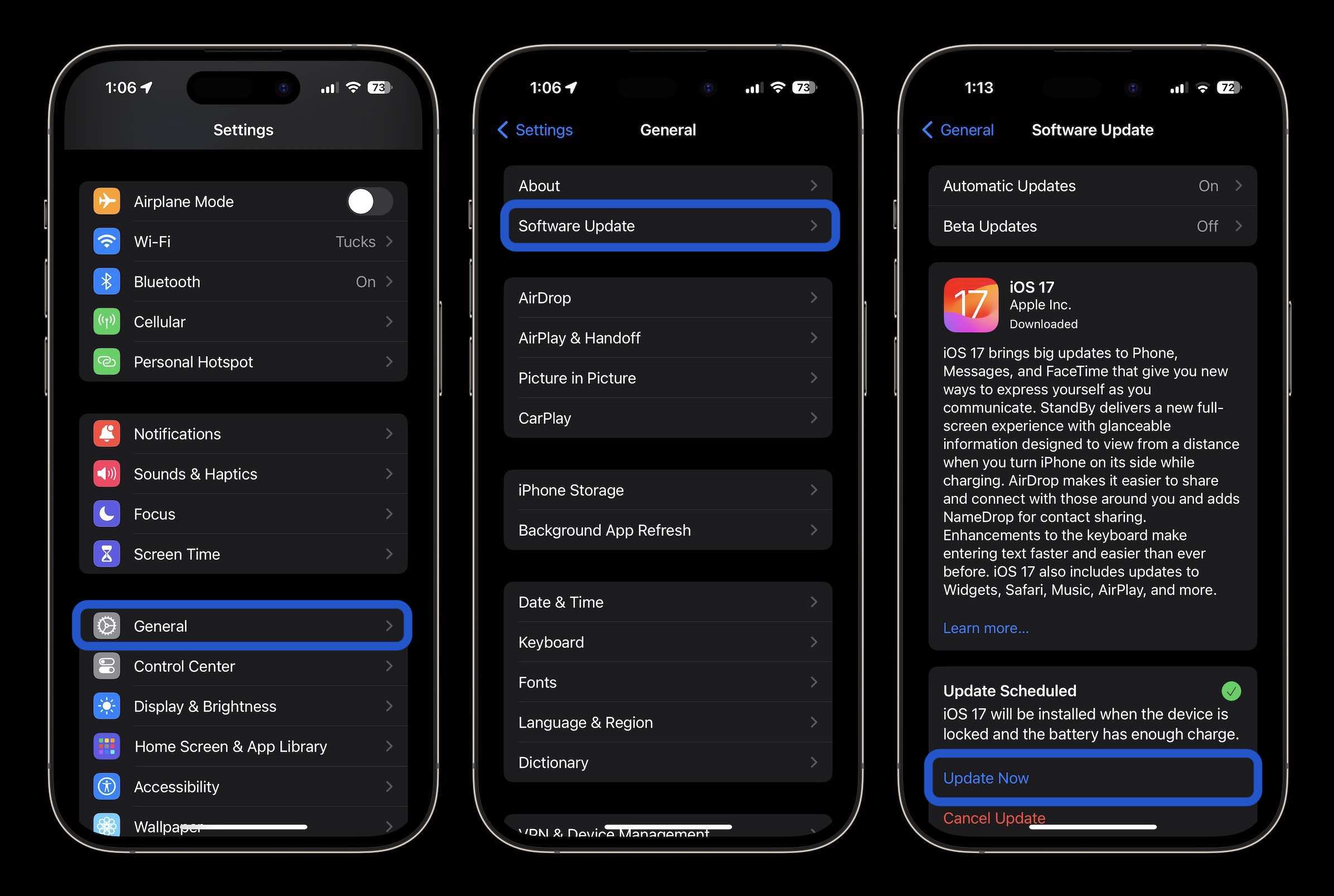 iPhone에 iOS 17을 설치하는 방법 Today at Apple