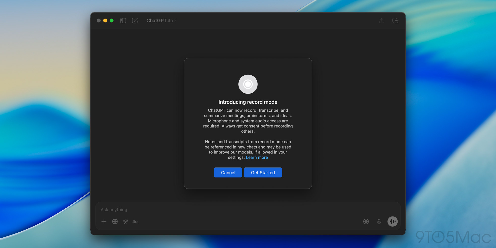 ChatGPT for Mac rolls out Record Mode for Plus subscribers