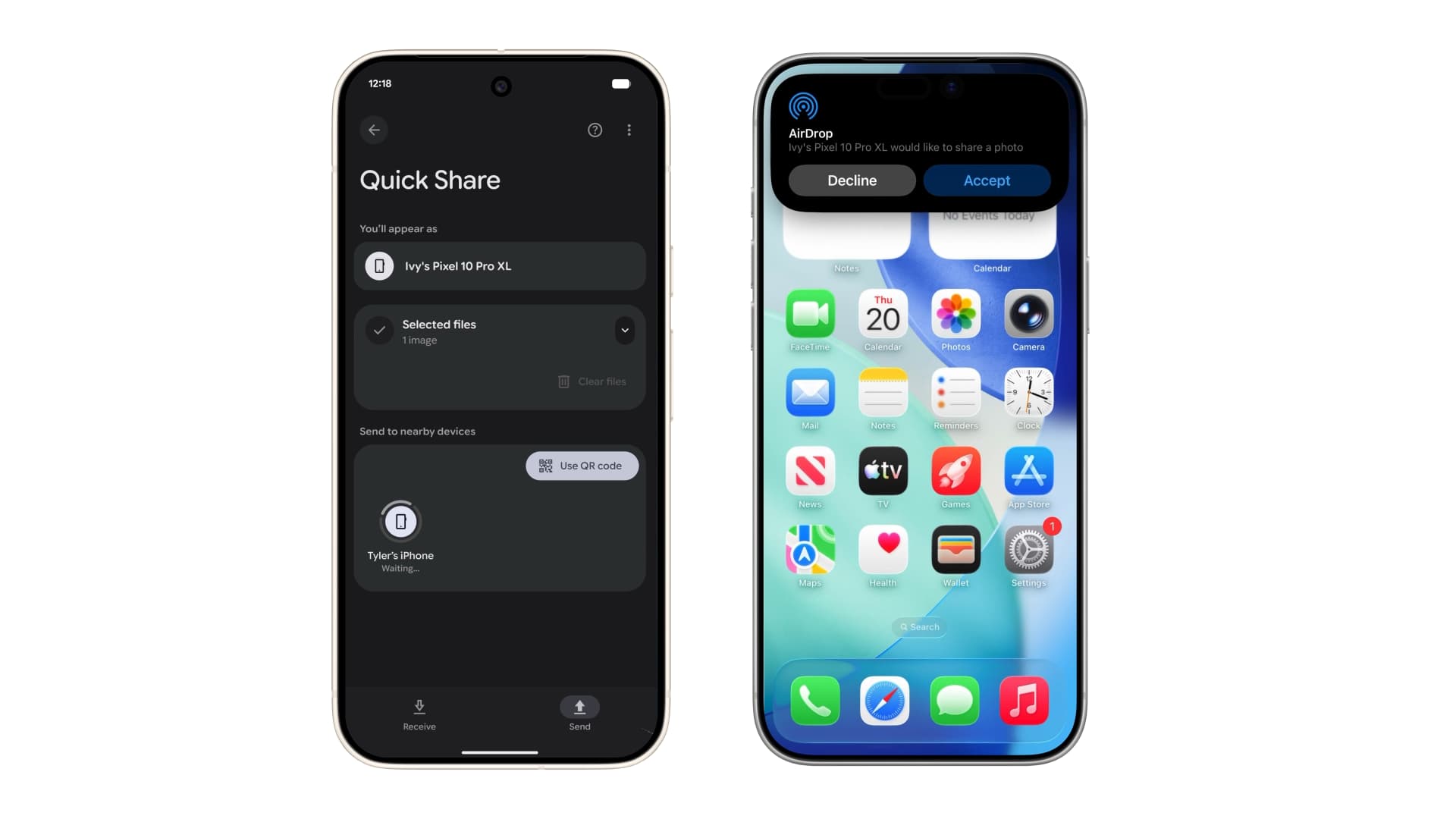 Android Quick Share now works with AirDrop on iPhone, starting on Pixel 10