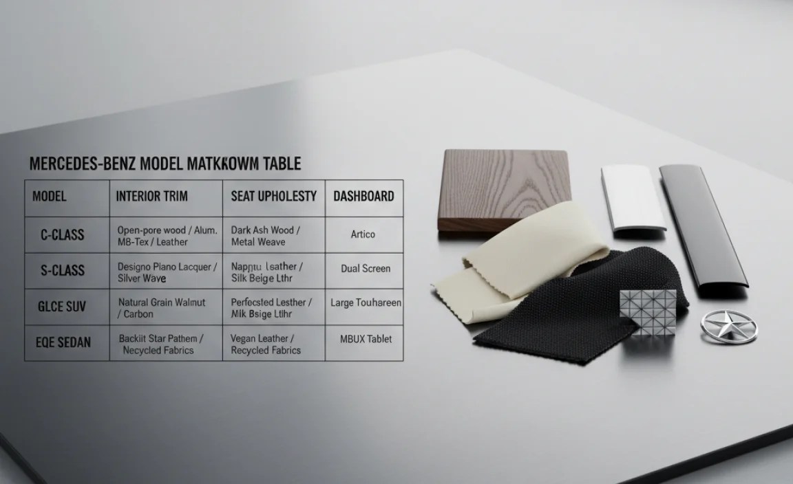 Detailed Material Breakdown Table