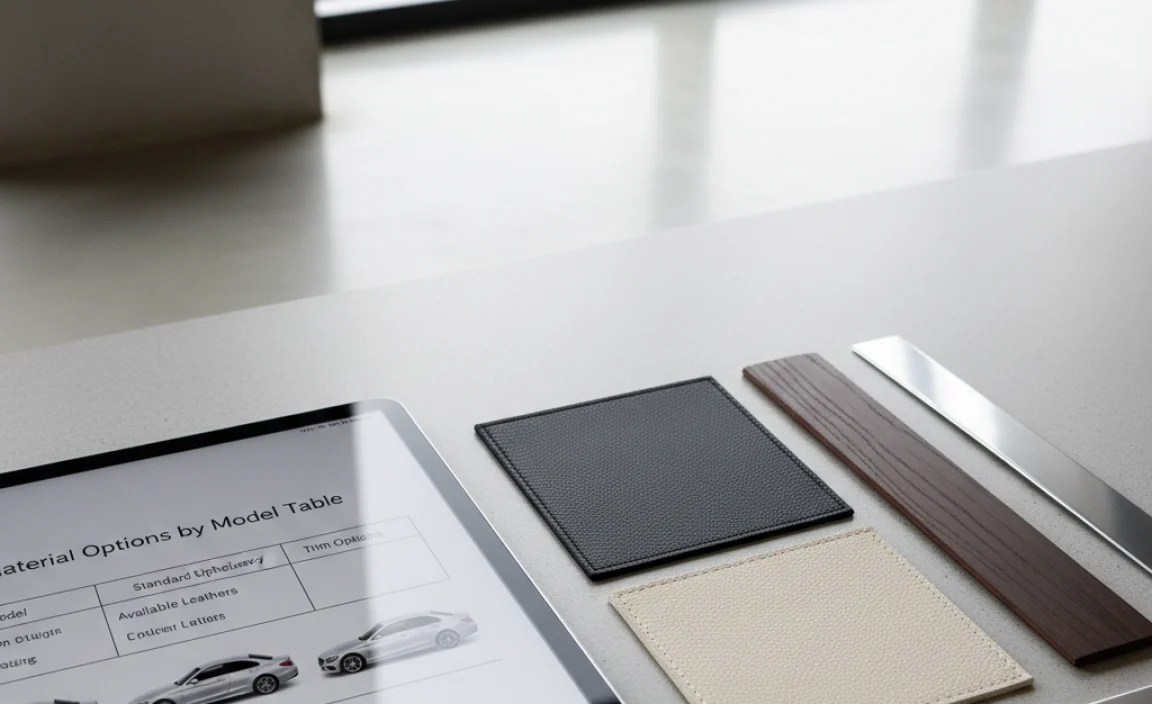 Material Options by Model Table