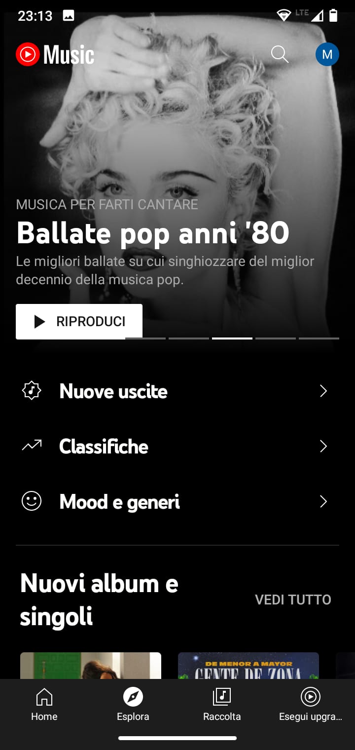 YouTube Music Explore albums