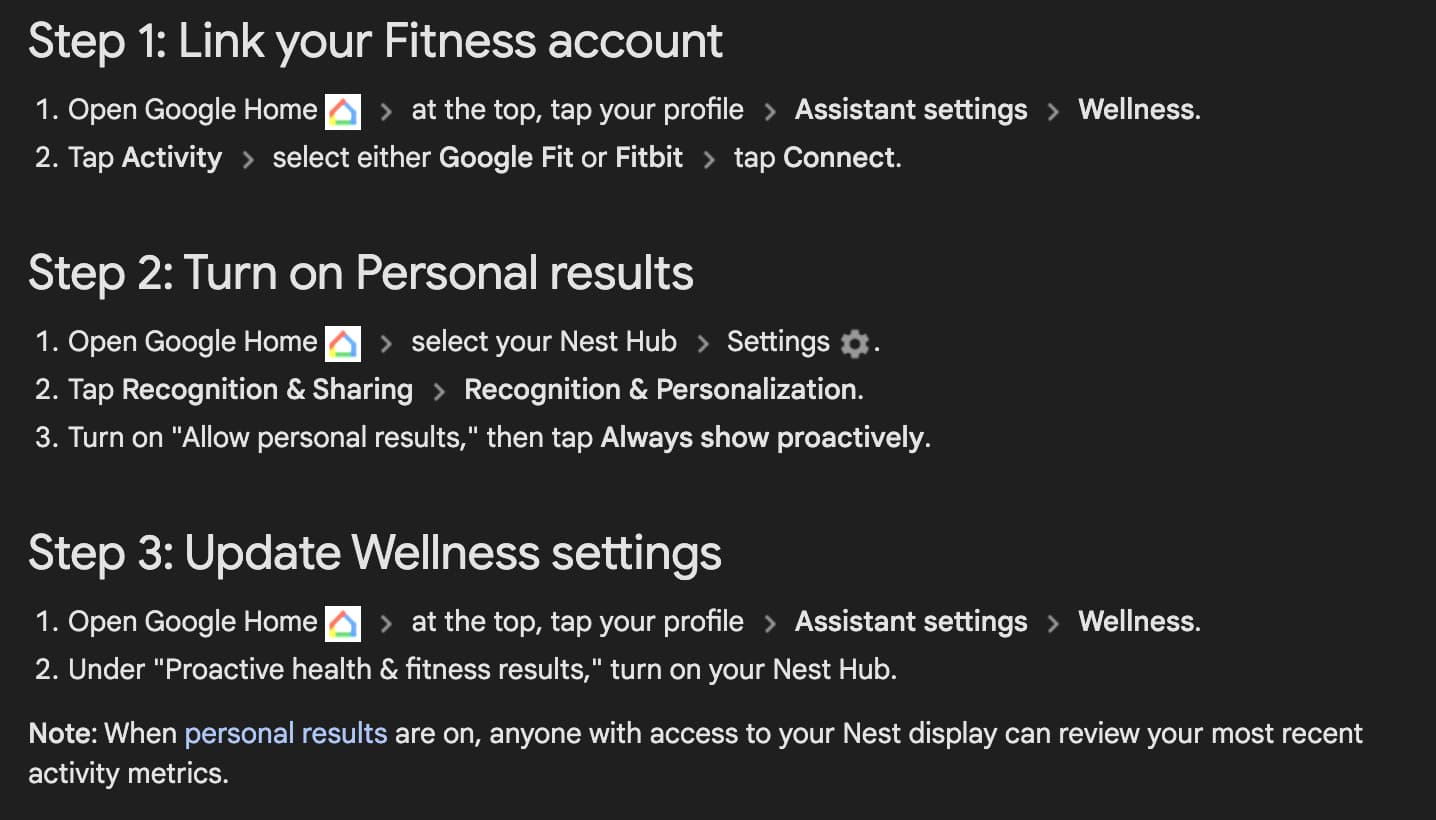 Nest Hub Fitbit Google Fit