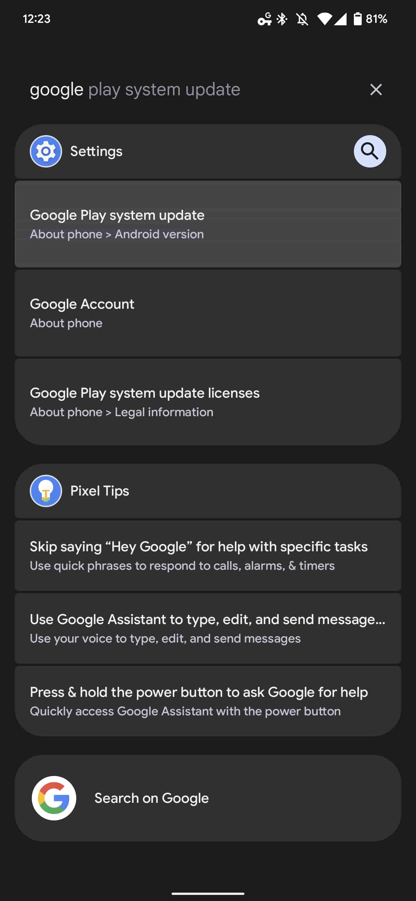 Pixel Launcher search broken