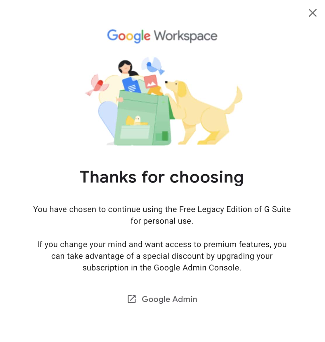 no-cost Legacy G Suite