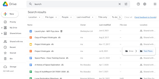Google Drive file location
