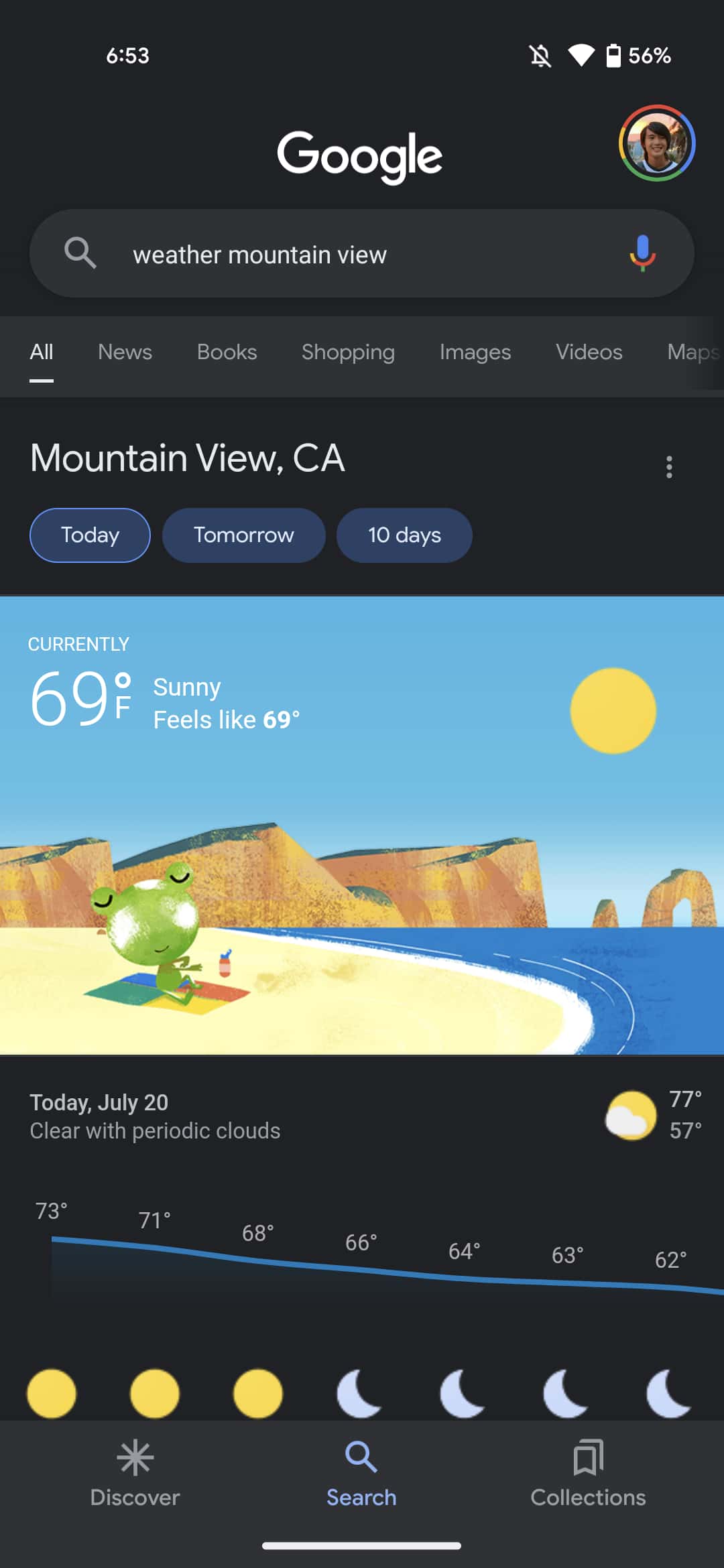 Google Weather Frog no mask