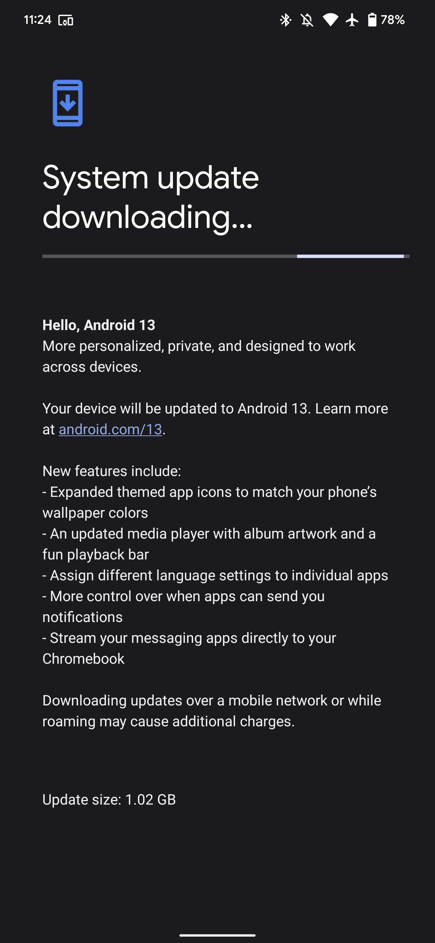 Android 13 Pixel update