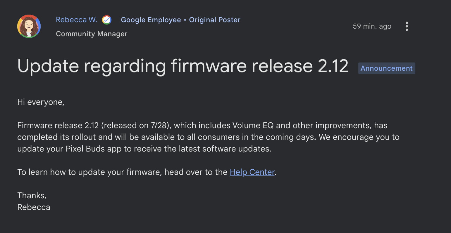 Pixel Buds Pro firmware