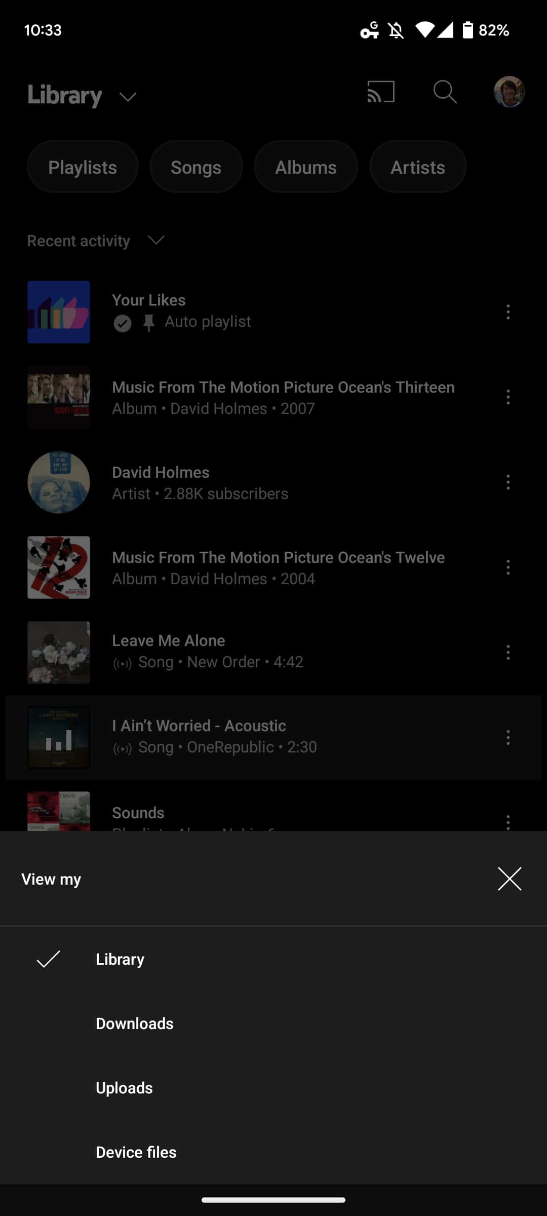 YouTube Music Library redesign