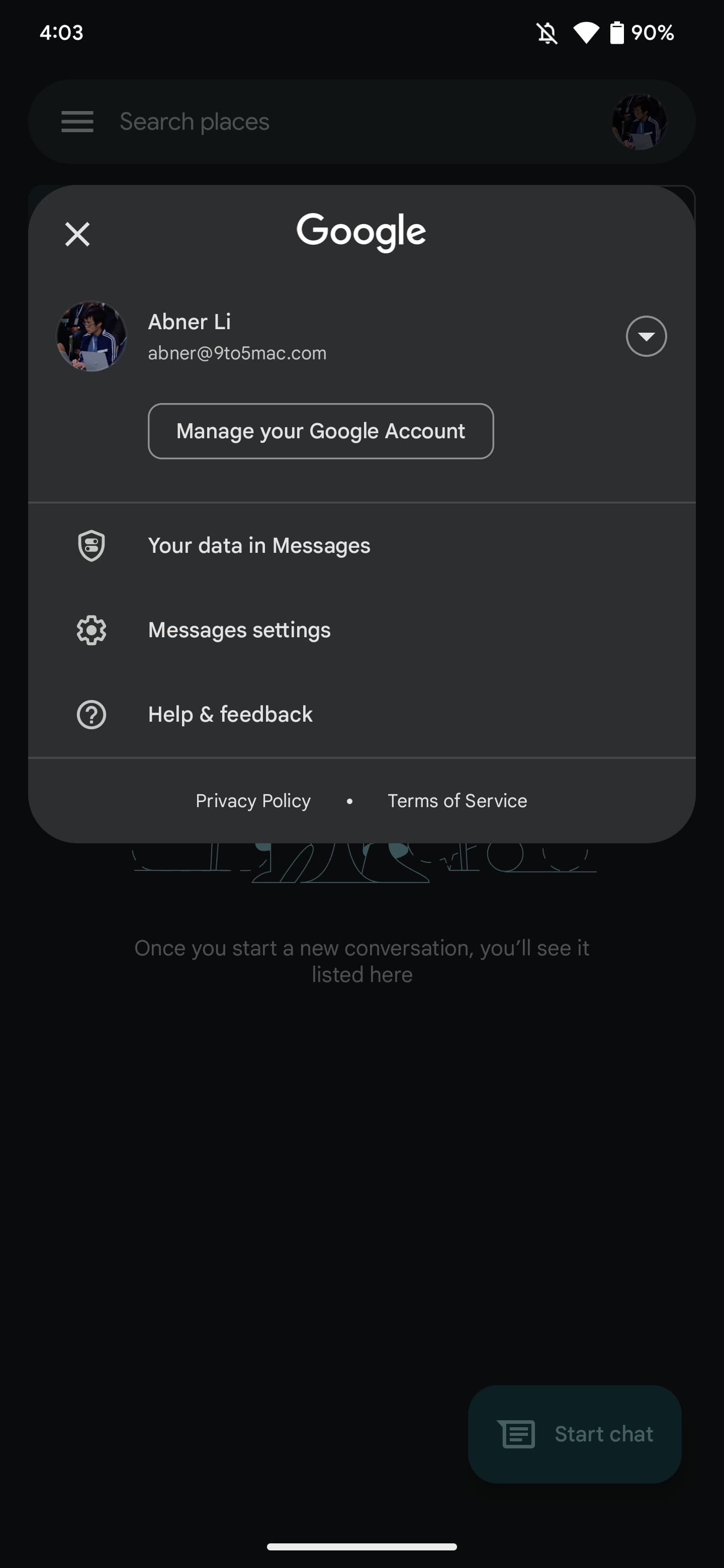 Google Account Material You