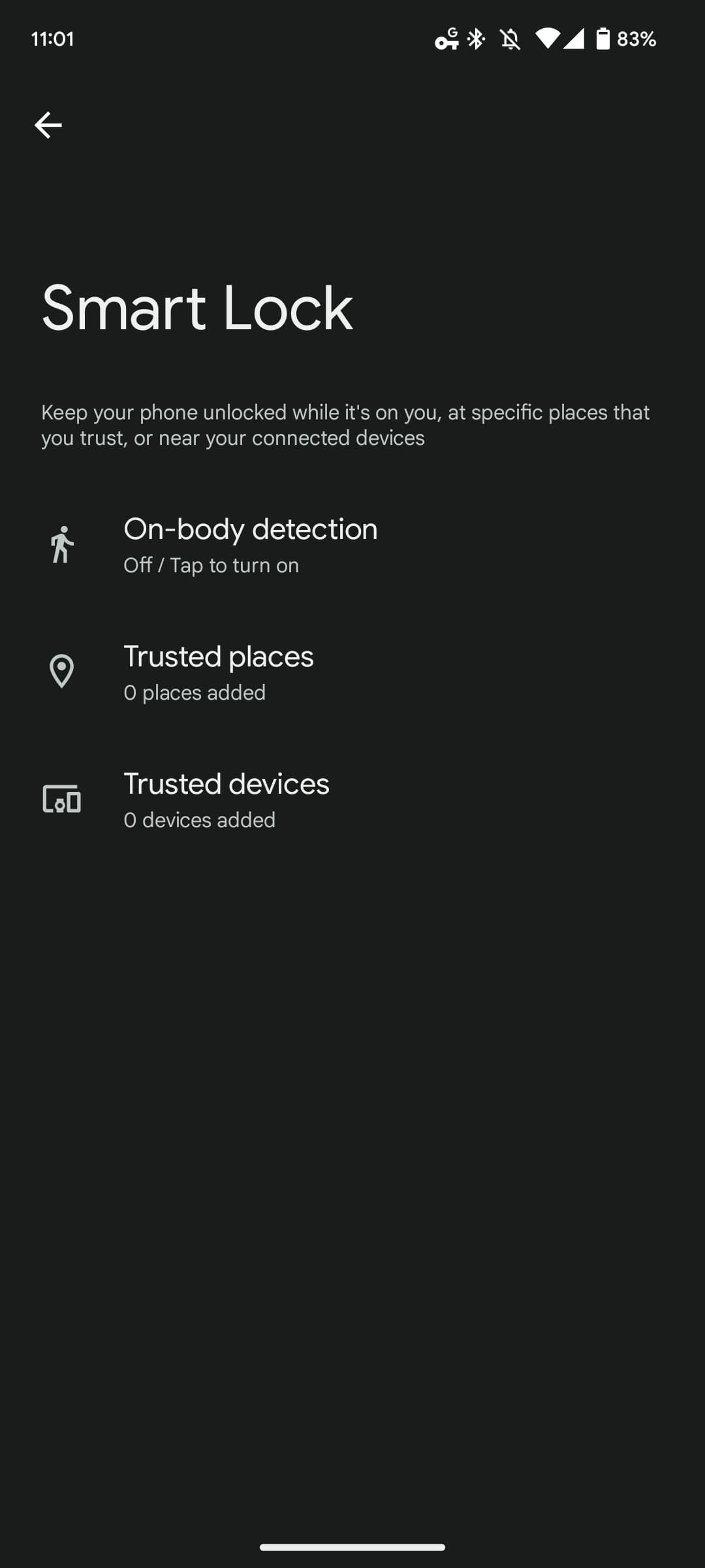 Smart Lock Trusted places