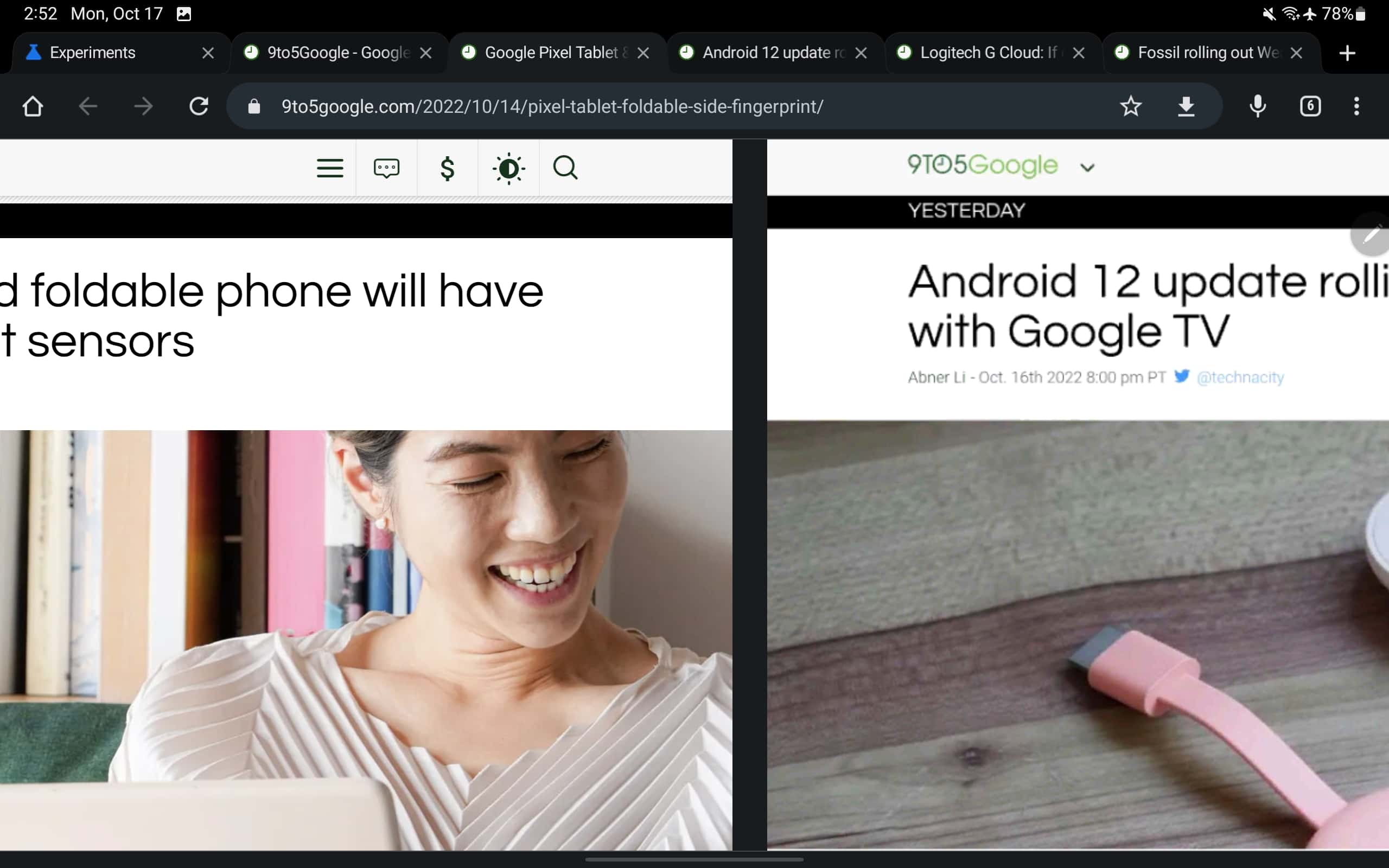 Chrome Android tablet