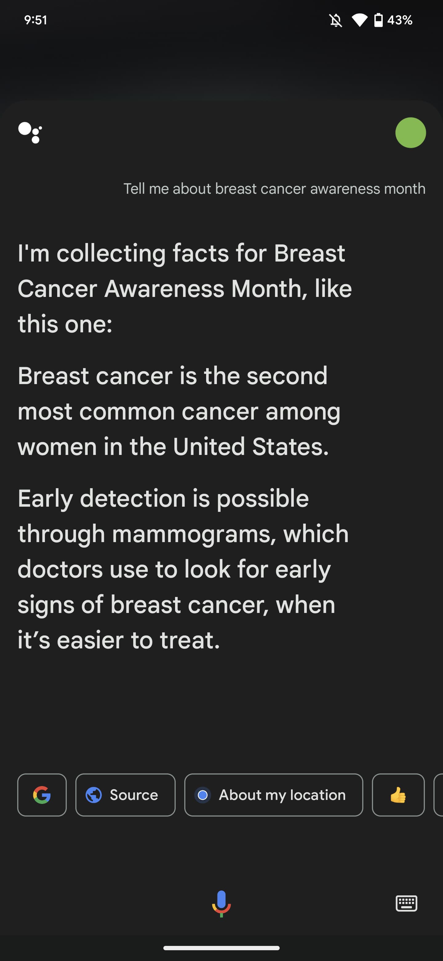 Google Assistant Breast Cancer