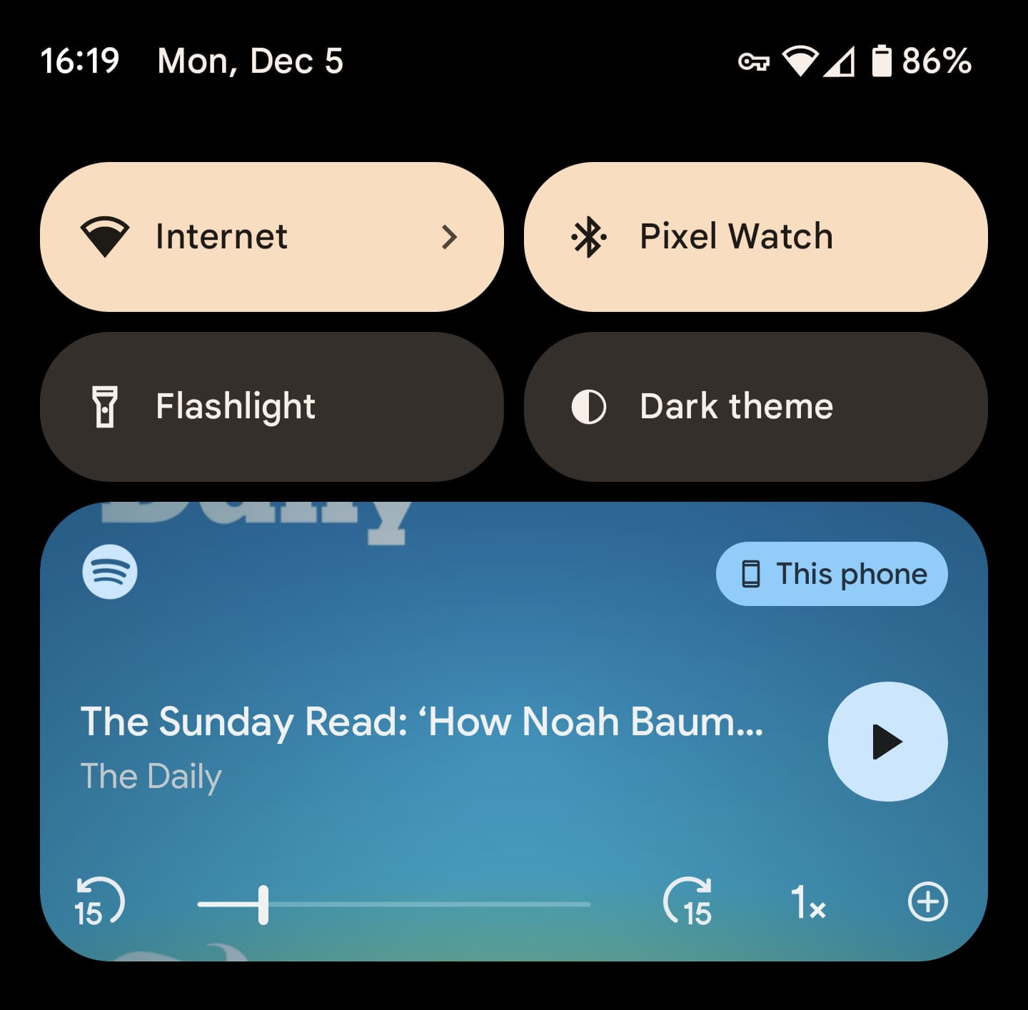 Spotify Android 13 player
