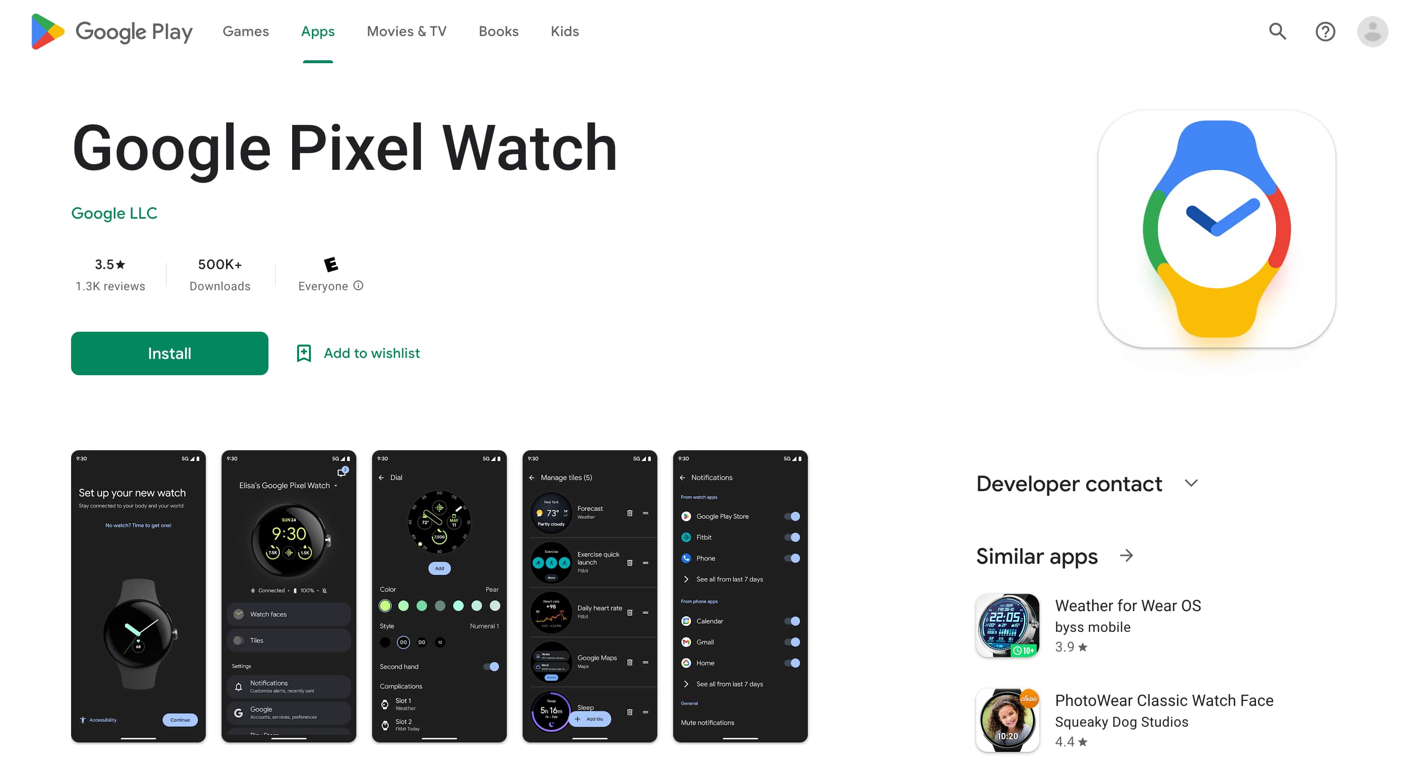 Pixel Watch app downloads