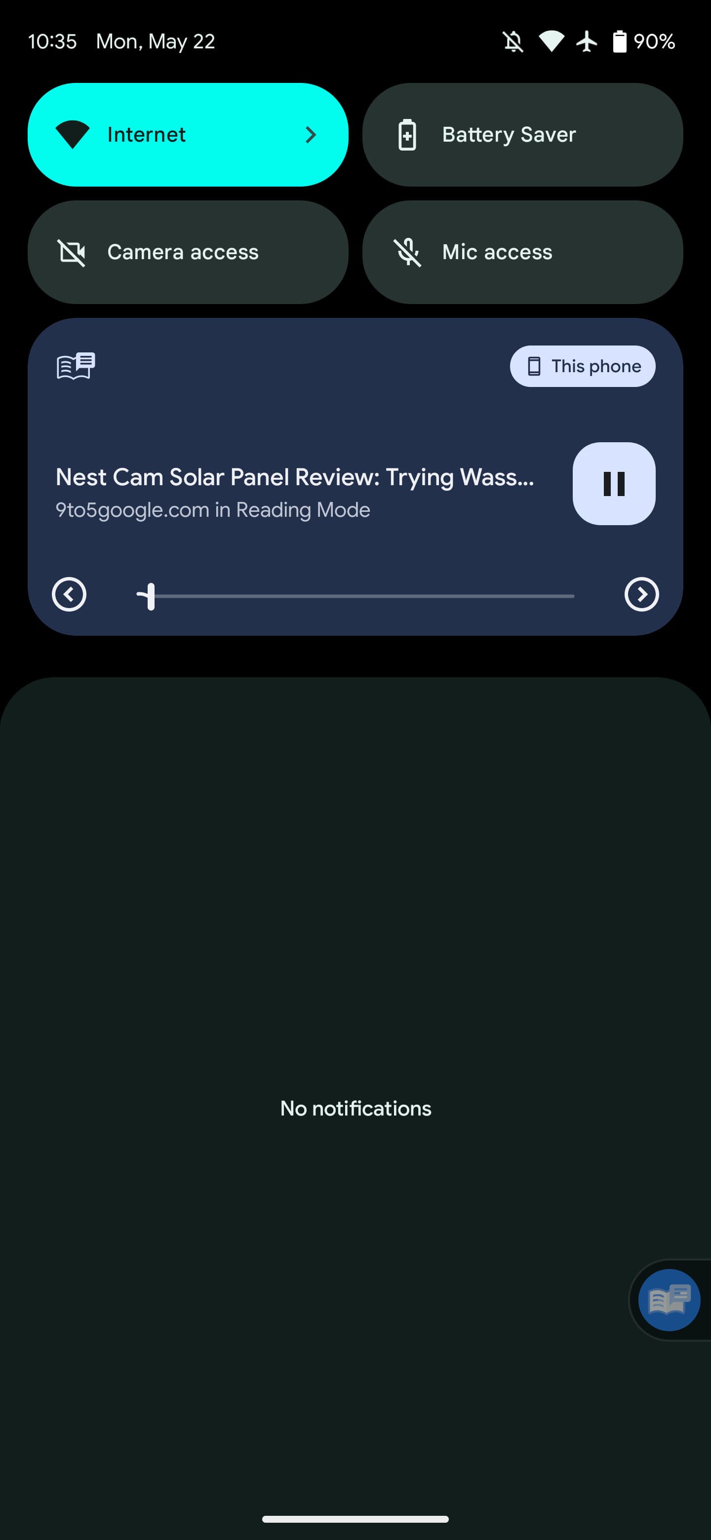 Android Reading mode background