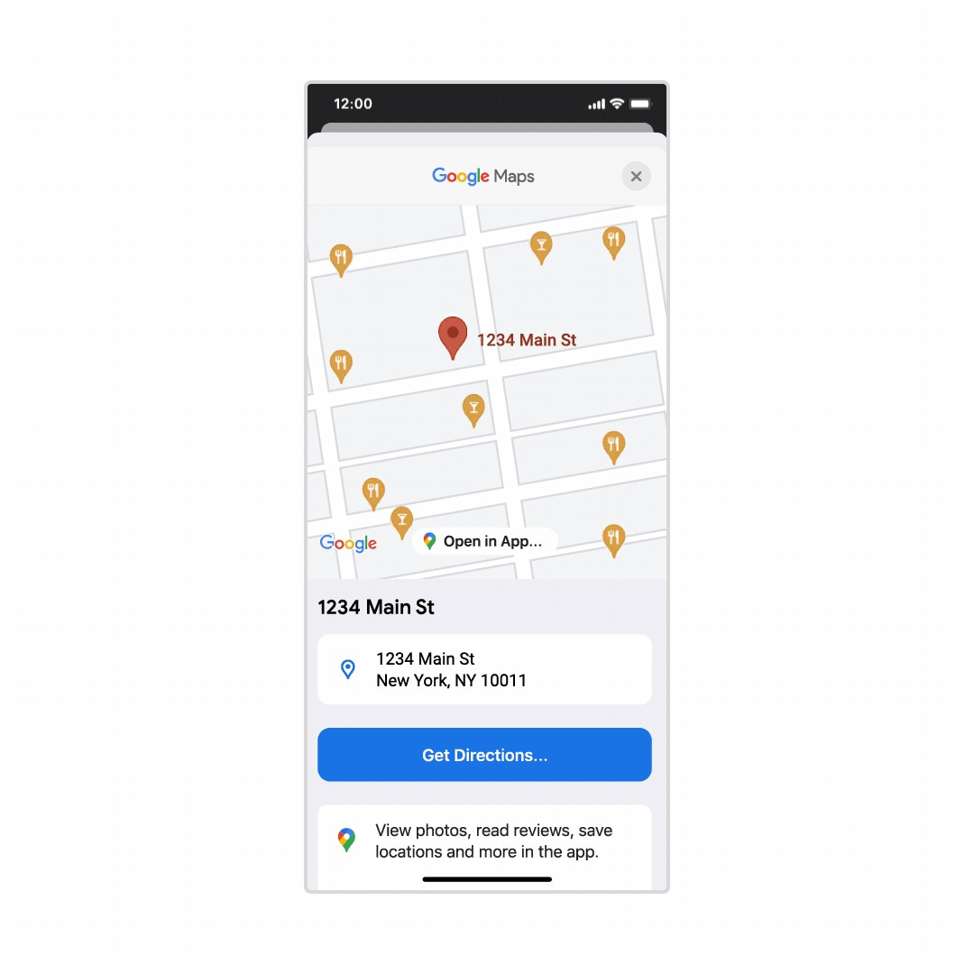 Chrome iOS mini Google Maps