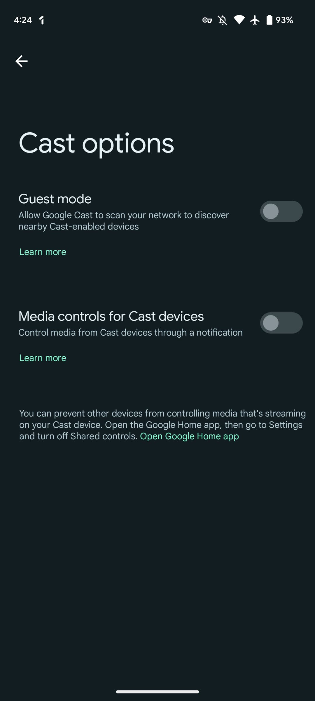 Chromecast guest mode
