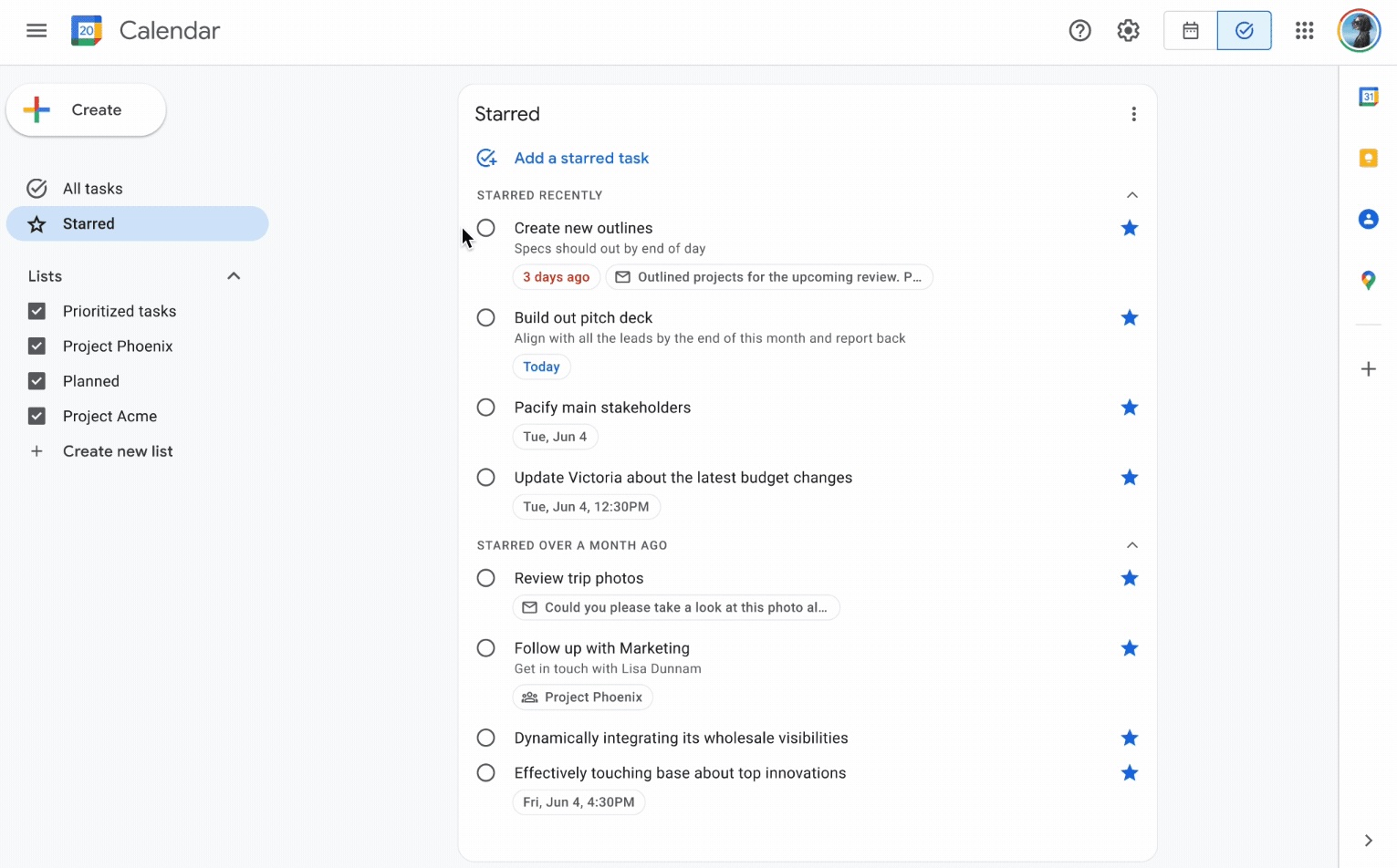 Google Tasks Calendar web 