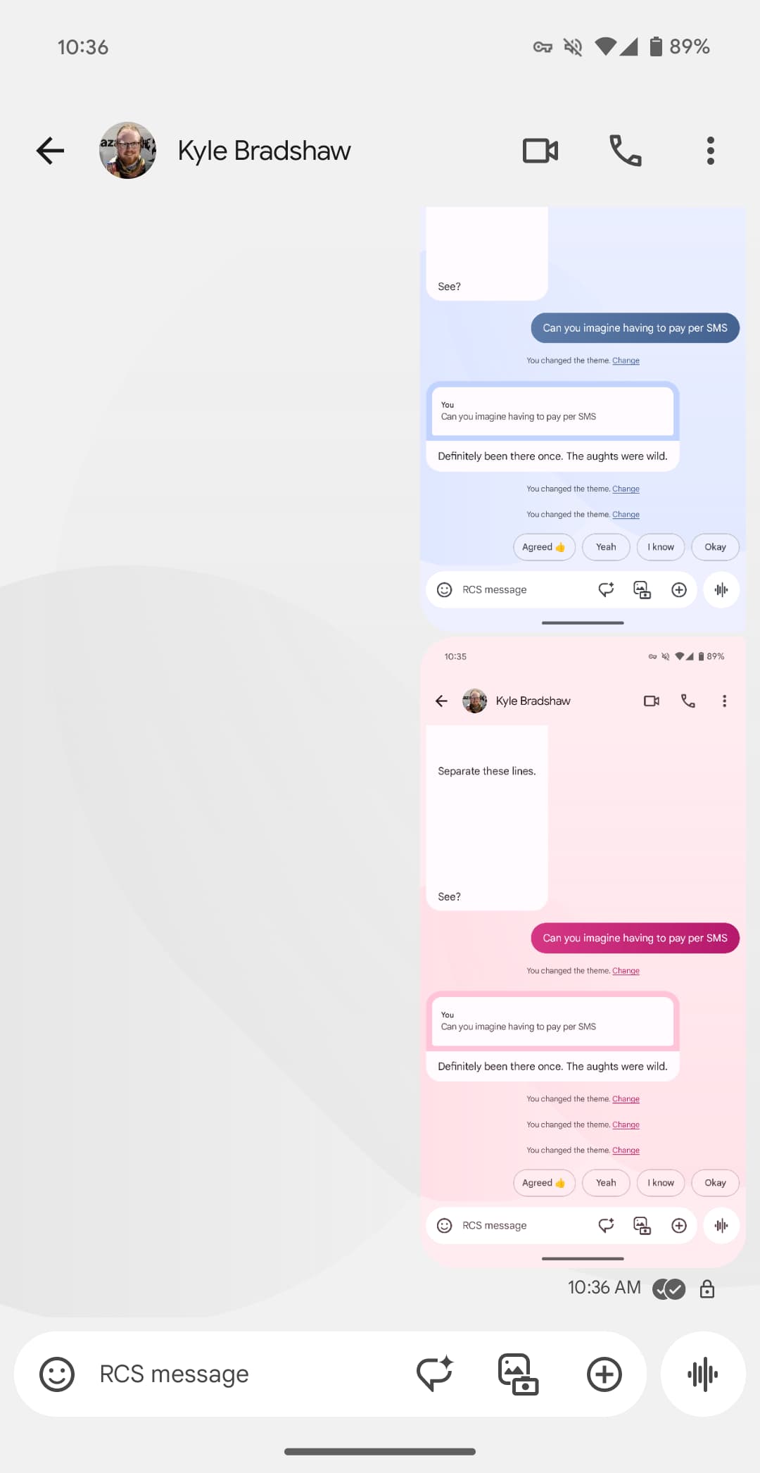 Google Messages Custom Bubbles