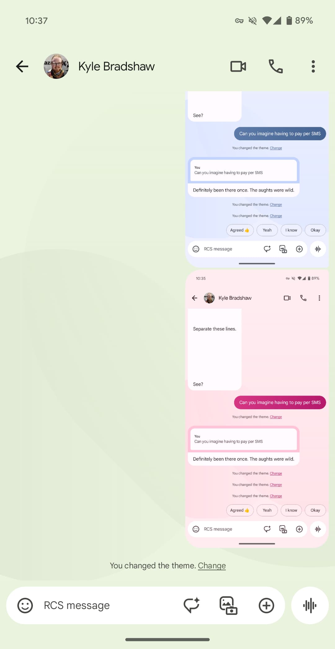 Google Messages Custom Bubbles