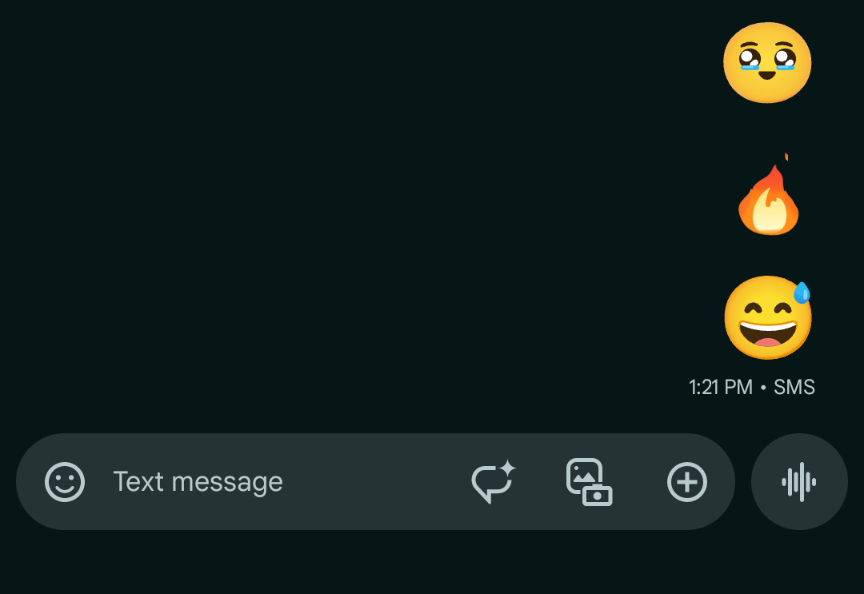 Google Messages expressive animations