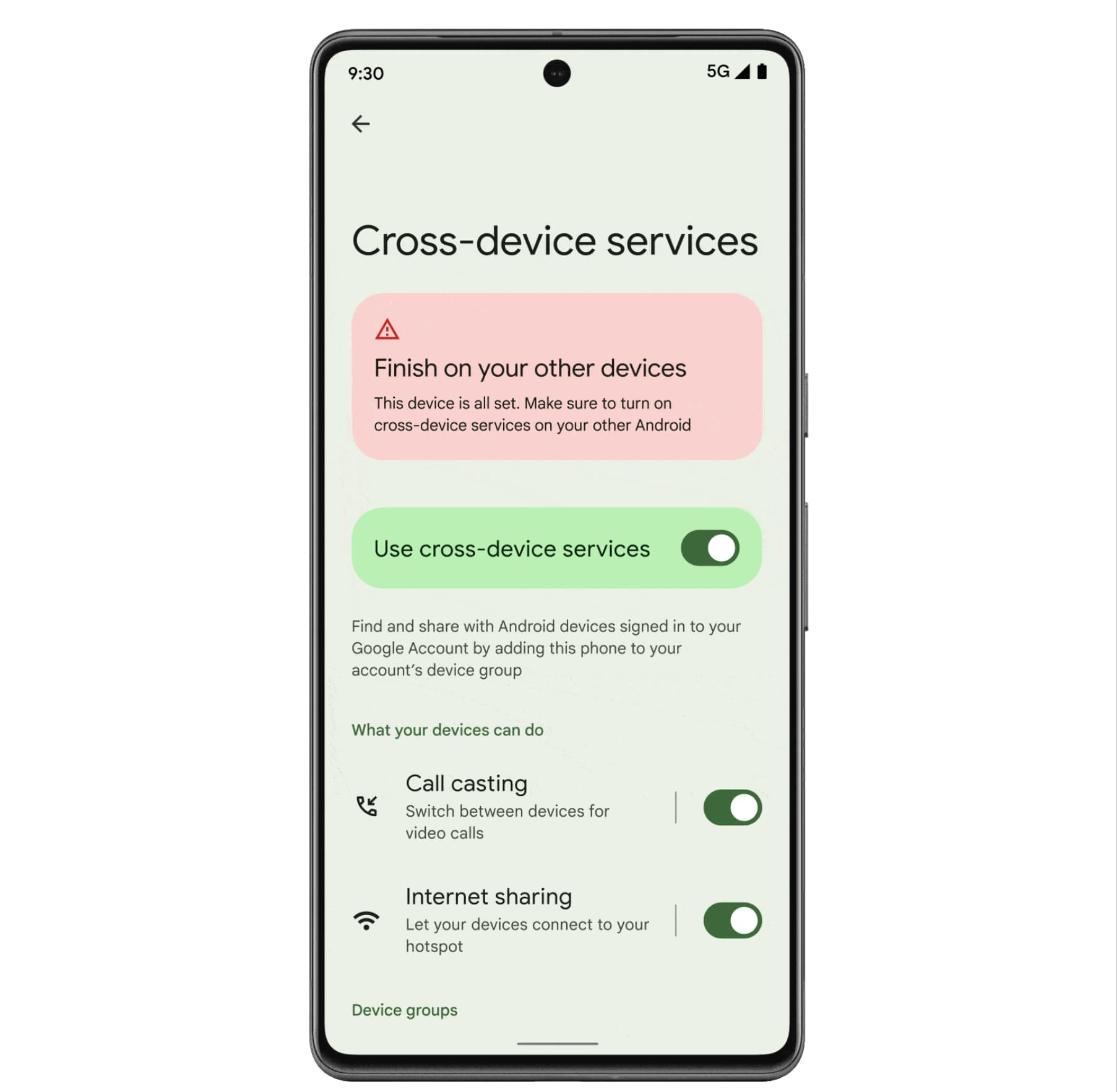 Android Cross-device services