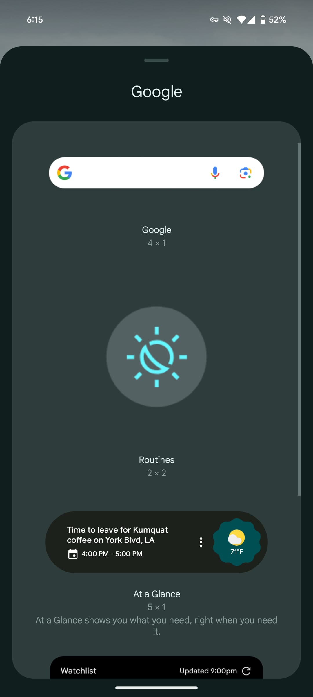 Android 15 add widget